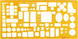 Aristo architecten meubelsjabloon - schaal 1:50 - met inktnoppen - oranje transparant - AR-5063