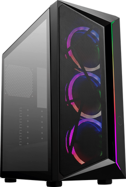 Cooler Master CMP 510 - Tower Behuizing - 3x Single Ring ARGB fans - Zwart