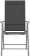 vidaXL - Tuinstoelen - 4 - st - inklapbaar - textileen - zwart