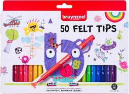 Bruynzeel Viltstiften - Set van 50 kleuren - Uitwasbaar - Geschikt voor kinderen (50 stuks)