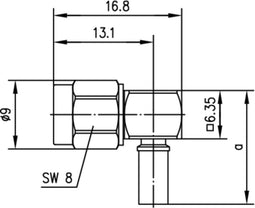Telegärtner J01150A0521 J01150A0521 SMA-connector Stekker, haaks 50 Ω 1 stuk(s)