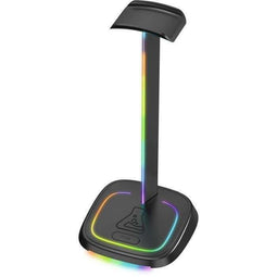 The G-Lab K-STAND-NEON RGB - Gaming headset standaard - USB/USB-C HUB - Bedraad - Zwart