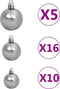 vidaXL - Kunstkerstboom - met - scharnieren - 300 - LED's - en - kerstballen - 240 - cm
