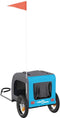 vidaXL - Hondenfietstrailer - oxford - stof - en - ijzer - blauw - en - grijs