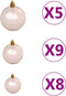 vidaXL - Kunstkerstboom - met - verlichting - en - kerstballen - half - 210 - cm - wit