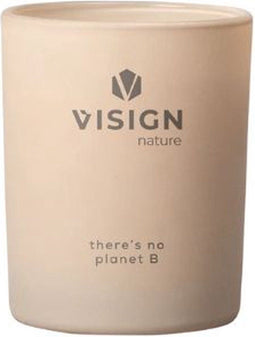 Visign Nature Geurkaars Glas - Kaars - Frisse & Kruidige geur - Sojawas - No Planet B - +/- 30 Branduren