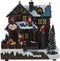 Kerstdorp huis - bewegend - LED verlichting - muziek - 25 cm - poliresin