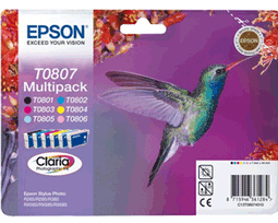 Epson T0807 - Multipack cartridge - Cyaan Geel Licht Cyaan Licht Magenta Magenta Zwart (1 pack)
