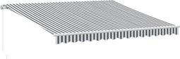 vidaXL - Luifel - handmatig - uittrekbaar - en - LED - 400x300 - cm - antraciet - en - wit
