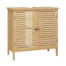 Eugad Badkamerkast Bamboo met 2 Deuren - Staande Waskast - Bamboe/Naturel - 60 x 30 x 60 cm