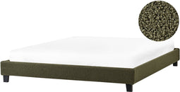 Bed zonder hoofdbord Bouclé ROANNE 180 x 200 cm Donkergroen