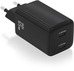 Aisens ASCH-65W2P040-BK - Oplader - 65W 2x USB-C Power Delivery 2.0/3.0 Quick Charge 3.0/4.0 - Zwart