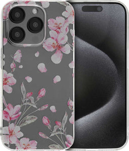 imoshion Hoesje Geschikt voor iPhone 15 Pro Hoesje Siliconen - imoshion Design hoesje - Meerkleurig / Blossom Watercolor