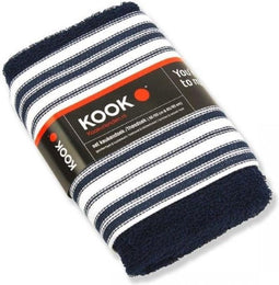KOOK Thee- en Keukendoek set Streep - Donkerblauw