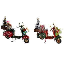 Kerstversiering DKD Home Decor Motorfiets Metaal (17,5 x 7 x 15,5 cm) (2 Stuks)