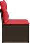 vidaXL - Tuinstoel - zonder - armleuningen - met - kussens - poly - rattan - bruin