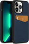 Accezz iPhone 13 Pro - Back Cover - Premium Leather Card Slot - Donkerblauw
