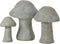 J-Line figuur Paddenstoel - cement - grijs - 3 stuks