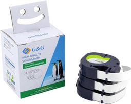 G&G Labeltape Tapekleur: Wit Tekstkleur: Zwart 12 mm 4 m