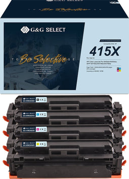 G&G Select XL Premium Toner Geschikt voor HP 415A 415X Multipack 4 Kleuren
