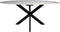 Ovale eettafel - 180x100x76 - Wit/zwart - Marmer/metaal