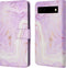 iMoshion Hoesje Geschikt voor Google Pixel 6a Hoesje Met Pasjeshouder - iMoshion Design Bookcase smartphone - Paars / Purple Marble