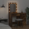 vidaXL - Kaptafel - met - LED-verlichting - - - Gerookt - Eiken - 50x41x135 - cm