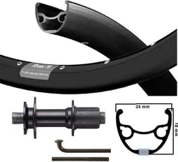 Kgs Achterwiel 28 inch (622) rival zwart cassette holle as 8-10v disc