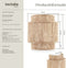 tectake® Wandlamp Lignea Lux - Muurlamp Boho Stijl - Jute - 40W - 12 x 23 x 25,5 cm - E14 - IP20