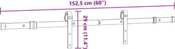 vidaXL - Doos - met - onderdelen - voor - schuifdeur - 152,5 - cm - staal - zwart