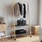 vidaXL - Kledingrek - met - schappen - en - wielen - 96x45,5x155,5 - cm - bamboe