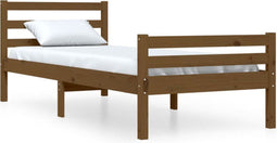 vidaXL - Bedframe - massief - hout - honingbruin - 75x190 - cm