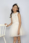 Le Chic SYMPHONY C212-5834 - Meisjes Jurk - Mouwloos met glimmend kant en tule rok - Maat 140