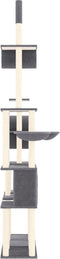 vidaXL - Kattenmeubel - met - sisal - krabpalen - 279 - cm - donkergrijs