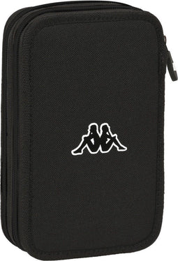 Schooletui met Accessoires Kappa Black Zwart (12.5 x 19.5 x 4 cm) (28 pcs)
