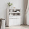 vidaXL - Hoge - kast - 89x34x116,5 - cm - massief - grenenhout - wit