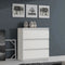 Ladekast CHELSEA 3 Laden - Mat witte kleur - B 77,2 x D 42 x H 79,9 cm