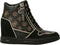 Guess Nangy - Hoge sneakers - Imitatieleer - Bruin/Zwart - Maat 37