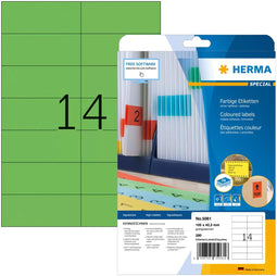 Herma 5061 - Etiketten A4 105x42,3mm - Veiligheidsrand - Groen