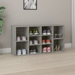 Schoenenbank 103x30x54,5 cm bewerkt hout grijs sonoma eiken