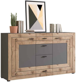 Furnilux Freno - Dressoir - Praktische indeling - Grijs Eiken 40x160x90cm