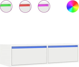 vidaXL - Tv-meubel - met - LED-verlichting - 100X35,5x25 - cm - wit