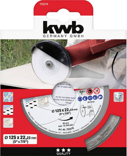 kwb 725270 Diamanten doorslijpschijf Diameter 125 mm Boordiameter 22.23 mm Tegels, Keramiek 1 stuk(s)