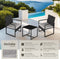 tectake® Tuinset Granada - Wicker Zitgroep - 2 Loungestoelen met Bijzettafel - Zwart