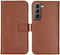 Selencia Galaxy S22 - Echt Lederen Bookcase - 3 Pashouders - Bruin