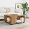 vidaXL - Salontafel - 80x80x40 - cm - bewerkt - hout - artisanaal - eikenkleur