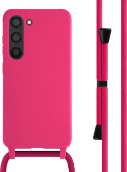 iMoshion Hoesje Geschikt voor Samsung Galaxy S23 Hoesje Met Koord - iMoshion Siliconen hoesje met koord - Roze