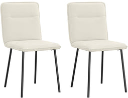 vidaXL - Eetkamerstoelen - 2 - st - fluweel - crèmekleurig