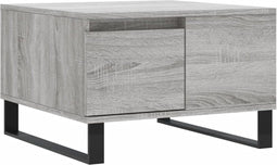 vidaXL - Salontafel - 55x55x36,5 - cm - bewerkt - hout - grijs - sonoma - eikenkleurig