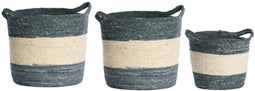 Light&living Mand S/3 Ø30x30+Ø35x35+Ø40x40 cm KILKEE blauw-crème
